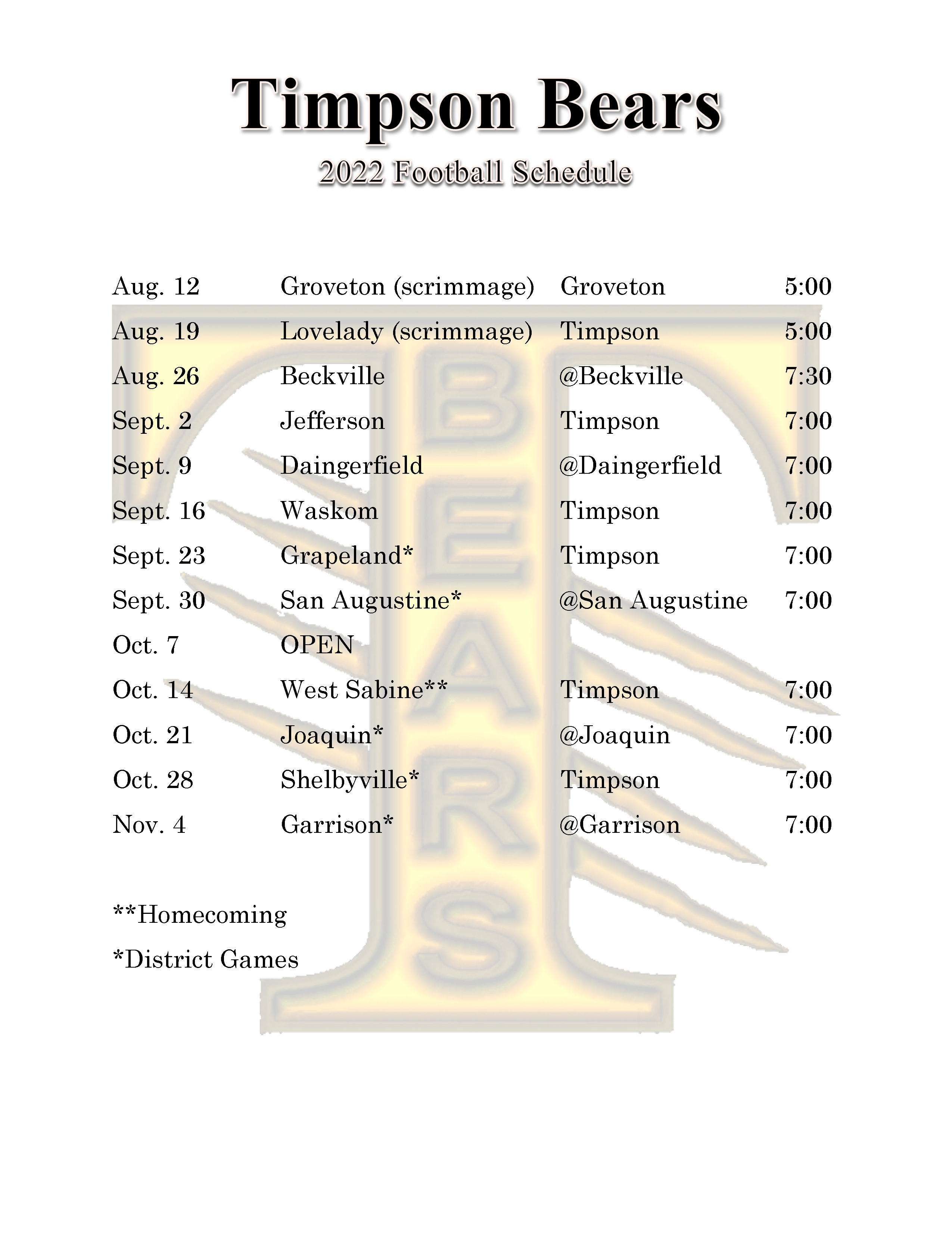 Timpson Independent School District Timpson Independent School District